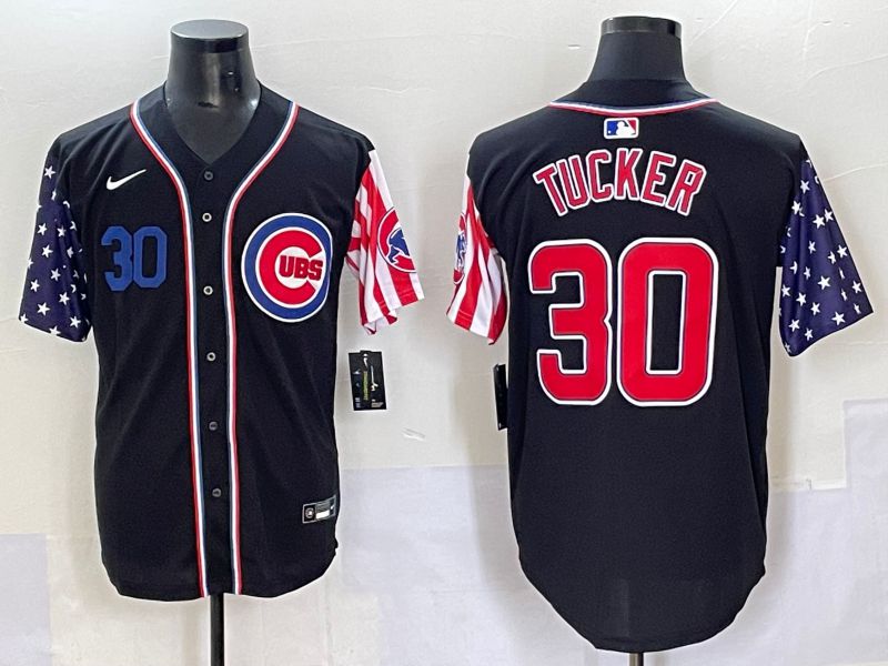 Men 2025 Chicago Cubs #30 Tucker Black National Flags Nike MLB Jersey style 4